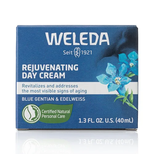 Vista 2 de Weleda Crema de día rejuvenecedora para el cuidado facial, 1.3 onzas líquidas, hidratante rico en plantas con genciana azul y Edelweiss