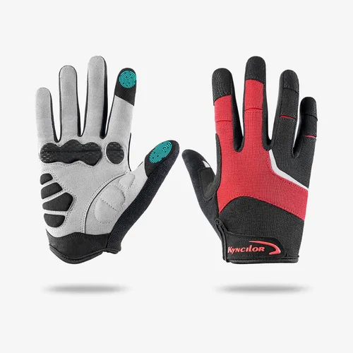 Vista 9 de KynciLOR Guantes de ciclismo para mujer y hombre, guantes de ciclismo con dedos para pantalla táctil y almohadillas de palma con silicona