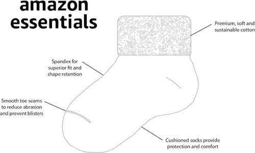 Vista 2 de Tienda Essentials Calcetines unisex de algodón para bebés y niños pequeños, 6 pares