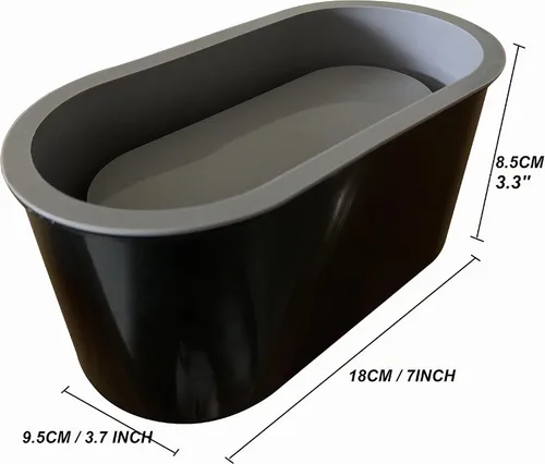 Vista 2 de Molde de Silicona para Macetas de Suculentas de Forma Ovalada Más Grande, Forma Ovalada 17.8 x 8.4 cm (L x A), Modelo de Silicona para Macetas