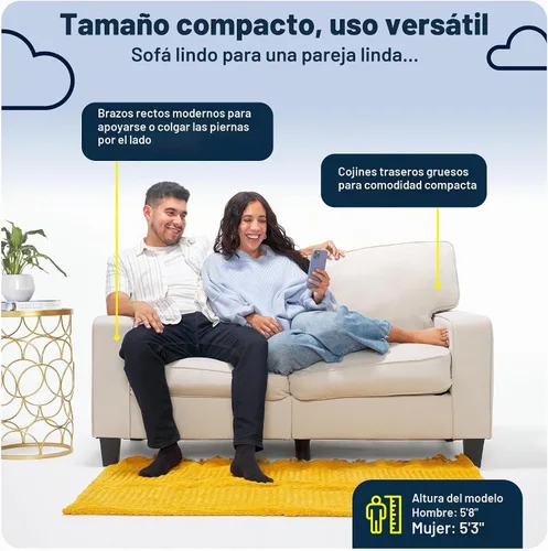 Vista 7 de Serta Palisades Sofás Tapizados para Sala, Sofá de Diseño Moderno, Tela, Beige