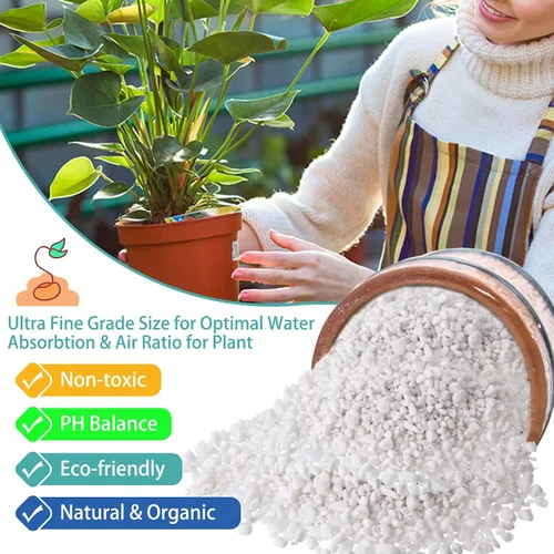 Vista 3 de Legigo 2 Cuartos de Perlita Hortícola Orgánica para Plantas de Interior - Aditivo Acondicionador Natural de Suelo Hortícola Mezcla para Mejorar