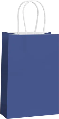 Vista 8 de REMTAP Bolsas de papel de regalo de 5.9 x 3.2 x 8.2 pulgadas, 50 bolsas de papel kraft con asas, bolsas de regalo a granel para bodas, fiestas