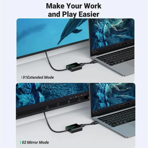 Vista 4 de UGREEN adaptador activo de HDMI a VGA con conector de audio HDMI hembra de 3.5mm a VGA macho, convertidor para TV Stick, Raspberry Pi, Laptop, PC