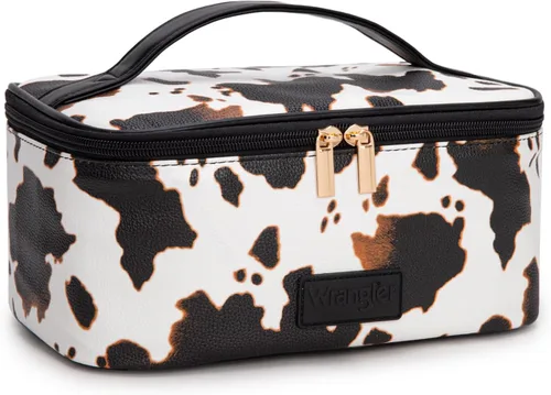 Vista 7 de Wrangler - Bolsa de maquillaje de viaje, 2 piezas, bolsa de cosméticos con Vaca café