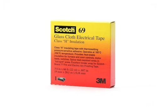Vista 2 de 3M Cinta Eléctrica de Paño de Vidrio 69, 1/2 pulgada x 36 yardas, blanca