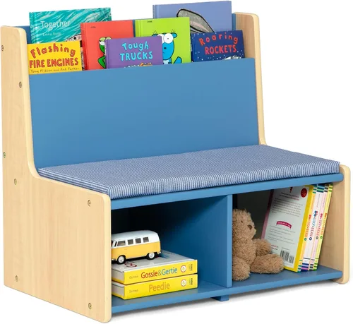 Vista 8 de Delta Children - Rincón de lectura GapKids con banco acolchado - Certificado Greenguard Gold, rosa rubor