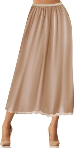 Vista 10 de Jadive Medio deslizamiento de 22"/30"/36" para debajo del vestido, S a XXXL Beige