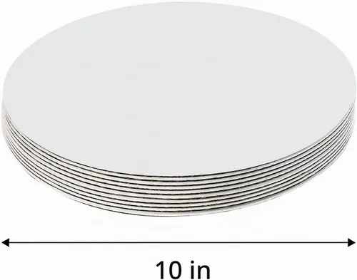 Vista 2 de ONE MORE ONEMORE - Tabla redonda para tartas de 10 pulgadas, color blanco, desechable, base circular para tartas, base redonda revestida de 10