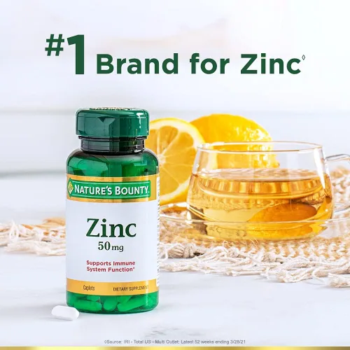 Vista 4 de Nature's Bounty Cápsulas de zinc de 50 mg, sin sabor, 100 unidades, paquete de 2