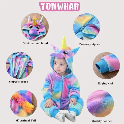 Vista 2 de TONWHAR Baby Boy's Girl's Animal Bodysuit Infant And Toddler's Romper Jumpsuit Halloween Costume Partywear