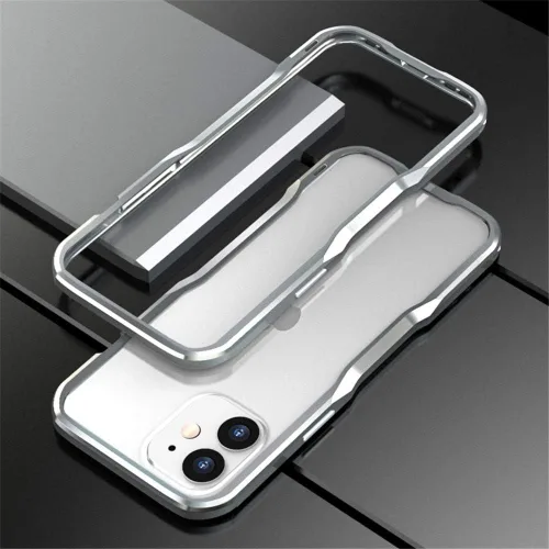 Vista 27 de Parachoques de aluminio compatibles con iPhone 12 Mini de 5.4 PULGADAS, estuche con marco metálico, parachoques delgado de diseño genial y Negro