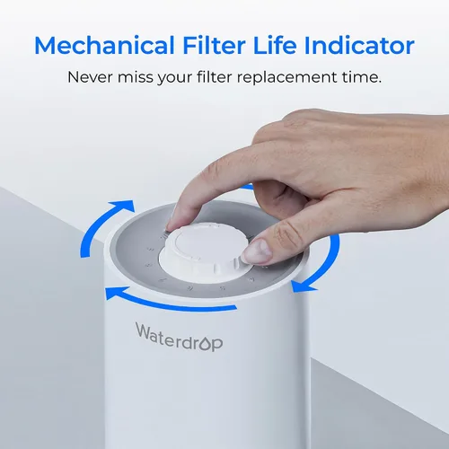Vista 6 de Waterdrop WD-CFF-03 Filtro de agua de repuesto, filtro de agua para encimera, vida útil de 4000 galones, filtros de agua de repuesto para fregadero