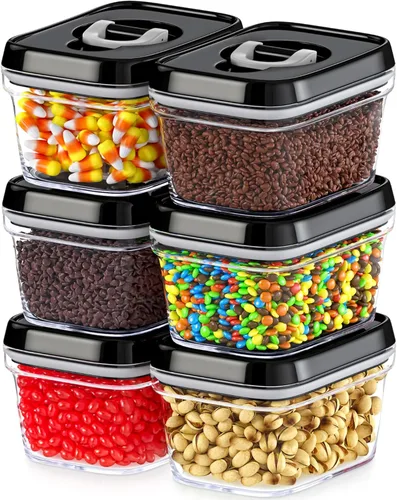 Vista 11 de DWËLLZA KITCHEN Contenedores herméticos para almacenamiento de alimentos con tapas, juego de 6 recipientes herméticos de almacenamiento de cocina