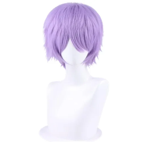 Vista 26 de COSPLAZA Peluca corta negra para cosplay con puntas esponjosas, resistente al calor, pelo sintético para emo Negro