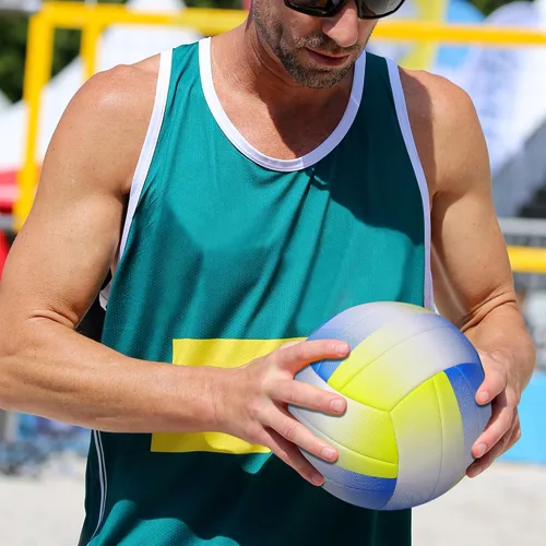 Vista 5 de Size 5 Volleyball - Durable PU Leather, Indoor/Outdoor. Soft Control, Great Airtightness for Training/Games. Ideal for All Ages