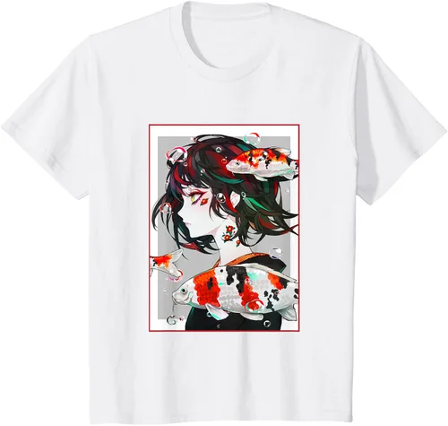 Vista 31 de Camiseta de anime anime japonés estético Otaku Negro