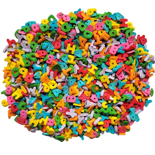 Vista 3 de Homankit Letras de Feliz Cumpleaños para Decorar Chispas del Alfabeto de Feliz Cumpleaños Chispas de Helado Dulces de Azúcar en Chispas para Hornear
