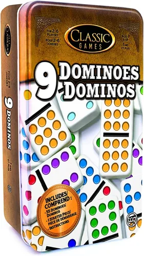 Vista 5 de TCG Toys Juegos clásicos – Doble 6 Dominó lata – Sé el primero en ganar! Ideal para niños y niñas mayores de 7 años