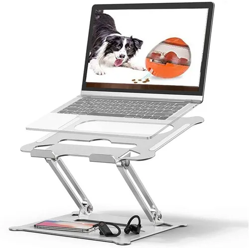 Vista 6 de Diswoe Soporte portátil para computadora portátil y soporte multiángulo con ventilación de calor para elevar el soporte de laptop para Mac