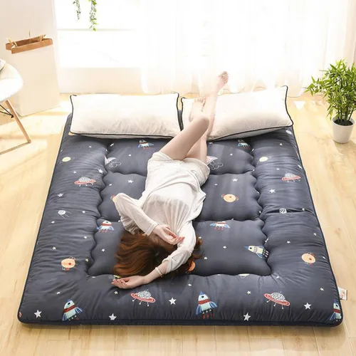 Vista 9 de Colchón de futón japonés extra grueso plegable enrollable para suelo, colchón de arrastre para el suelo, colchón de campamento, colchoneta de dormir