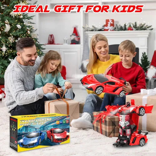 Vista 7 de Chridark Juguetes de Coche a Control Remoto - Coches RC Transformables para Niños, Juguetes de Coche Robot Transformable, Regalo de Juguetes