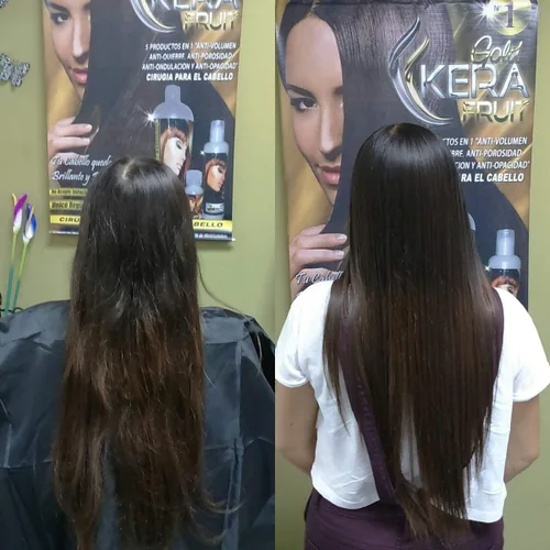 Vista 4 de Cirugia Capilat Kera Fruit Tratamiento Profesional 1 litro + Champú Antiresiduo. Alisador De Buenos Resultados