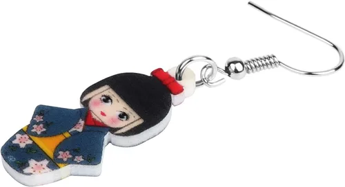 Vista 44 de DUOWEI Aretes de acrílico estilo japonés con diseño de anime para muñeca, colgantes, joyería para mujer