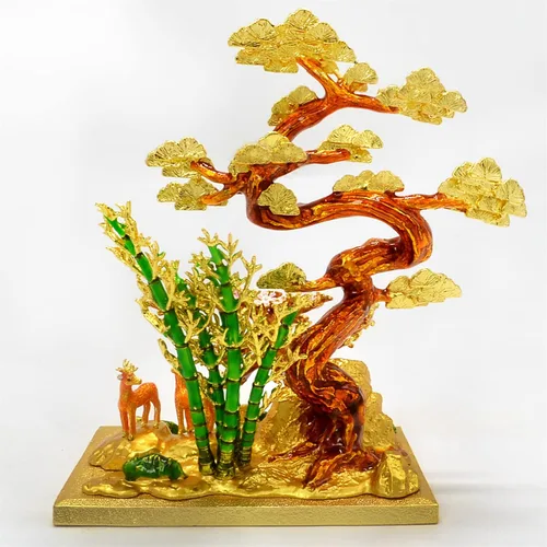 Vista 6 de Feng Shui Tres Amigos del Invierno con Venados Coraje Adornos Estatua de la Suerte