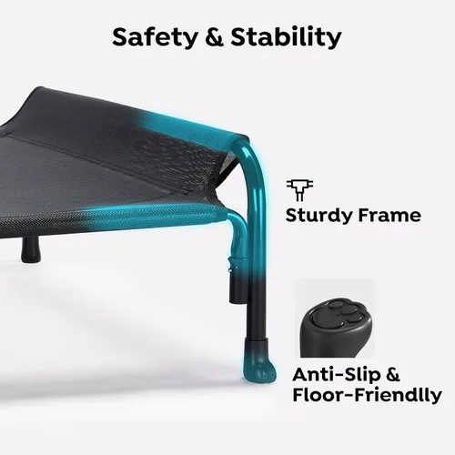 Vista 4 de Veehoo Cama Elevada para Perros al Aire Libre, Cuna Elevada para Perros Grandes, Cama de Hamaca para Mascotas Enfriable Lavable Impermeable