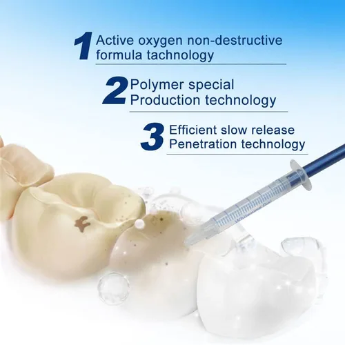 Vista 6 de Kit de blanqueamiento de dientes con luz LED, 10 jeringas de gel blanqueador de dientes de 0.11 onzas líquidas, blanqueador de dientes para uso