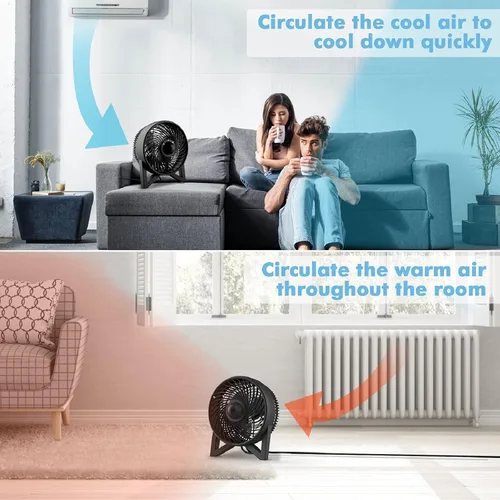 Vista 8 de DR.PREPARE Ventilador de escritorio, ventilador de mesa potente de 20 cm, ventilador pequeño y silencioso de mesita de noche con 2 velocidades
