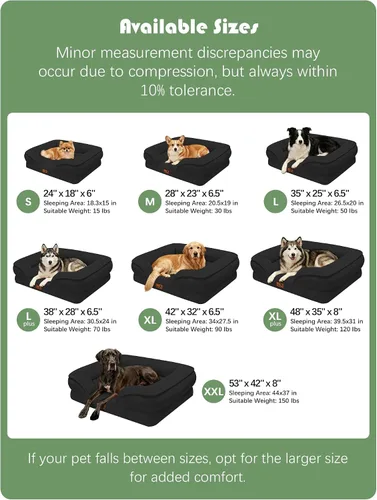 Vista 7 de Spotted Play Cama ortopédica para perros con lados, sofá cama para perros pequeños, sofá cama de espuma de apoyo para mascotas con funda extraíble