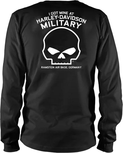 Vista 2 de Harley-Davidson Military - Camiseta negra de manga larga para hombre, diseño Ramstein AB Villain, Negro, talla única