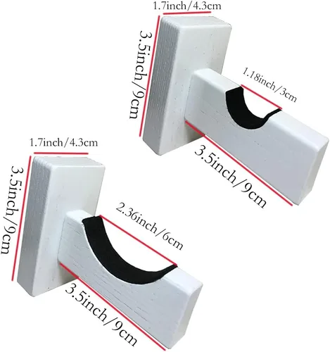 Vista 4 de Soporte de pared para bate de béisbol, soporte de madera maciza con tornillos ocultos para sóftbol y béisbol