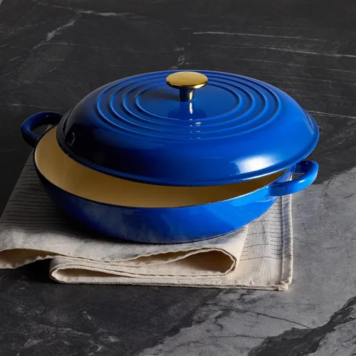 Vista 5 de CAROTE Utensilios de cocina de hierro fundido esmaltado de 3.4QT, sartén