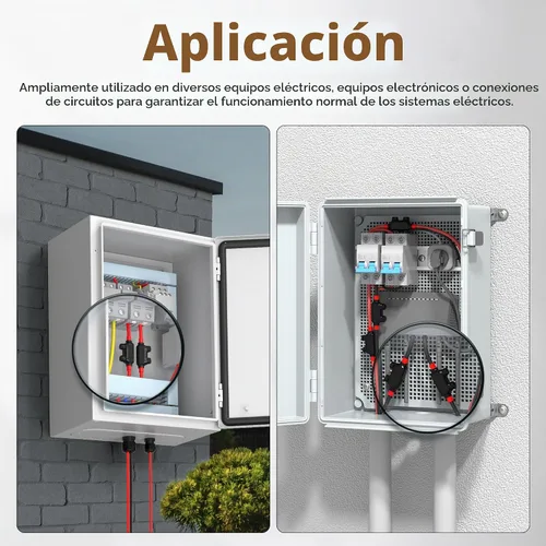 Vista 6 de Joinfworld Conector de empalme en línea de 2 puertos 1/0-14 AWG de aluminio a cobre, conectores de cable aislados, conector de empalme de alambre