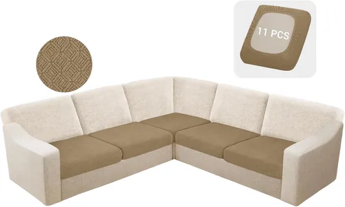 Vista 57 de HDCAXKJ - Fundas impermeables para cojín de sofá modular, fundas elásticas para cojín de sofá de esquina, fundas protectoras de muebles de jacquard