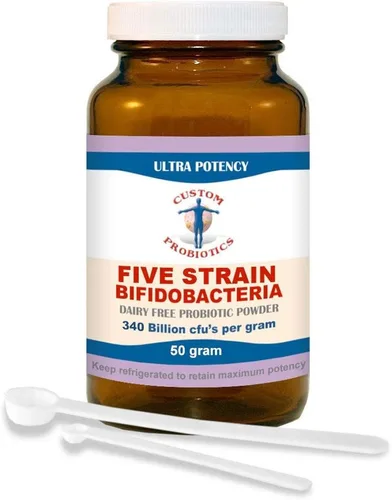 Vista 2 de Polvo probiótico Five Strain Bifidobacteria de Custom Probiotics (1.76 oz)