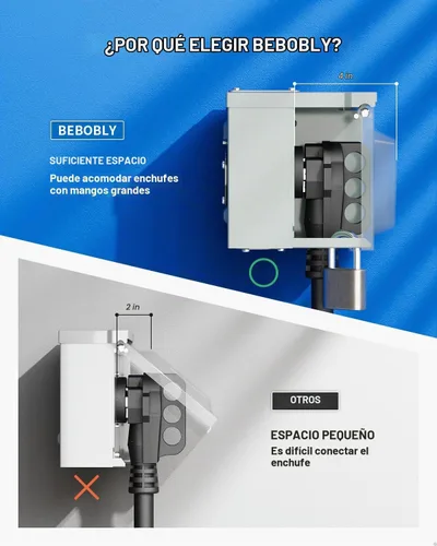 Vista 5 de BEBOBLY Caja de toma de corriente de 30 amperios para RV, receptáculo NEMA TT-30R de 125 voltios, enchufe exterior cerrado y con cerradura, panel