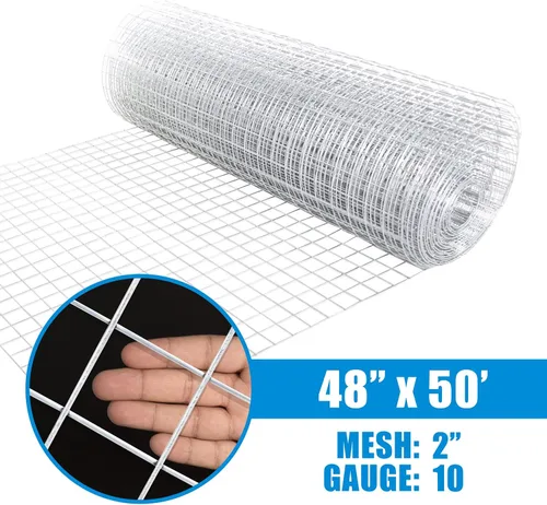 Vista 3 de Fencer Wire Valla de alambre soldado galvanizado calibre 10, malla de apertura de 2 pulgadas por 2 pulgadas (4 pies x 50 pies)