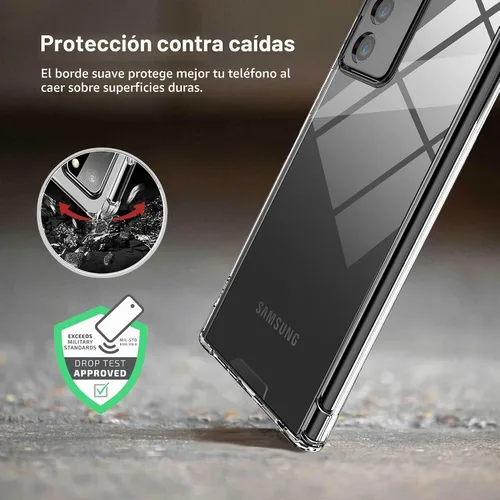 Vista 2 de KIOMY Funda transparente para Samsung Galaxy Note 20, esquinas de bolsa de aire, a prueba de golpes, funda protectora para teléfono, diseño híbrido