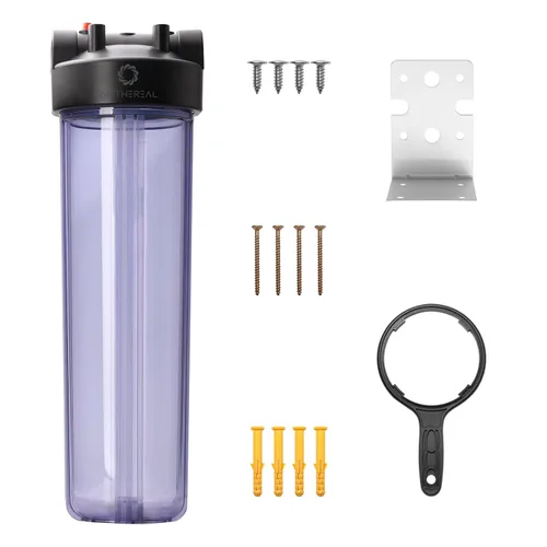 Vista 11 de AIRTHEREAL Carcasa de filtro de agua para toda la casa, filtros de sedimentos para agua de pozo y de ciudad, cartuchos de filtro de sedimentos