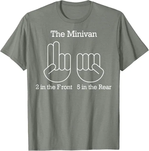 Vista 26 de The Minivan 2 In The Front 5 In The Rear Camiseta, Negro