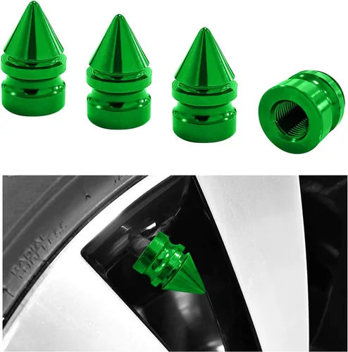 Vista 12 de Ziciner 4 piezas de tapas de válvula de neumático para automóvil, accesorios de aleación de aluminio con puntas, cubiertas de válvula de rueda
