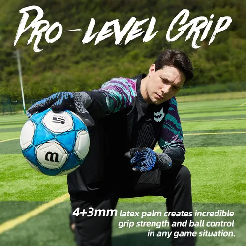 Vista 6 de WVVOU Guantes de Portero de Fútbol para Jóvenes y Adultos (Talla 7-10, 3 Estilos) Guantes de Portero de Alto Rendimiento Guantes de Fútbol