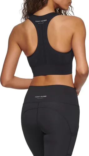 Vista 3 de Tommy Hilfiger Sujetador deportivo para mujer, negro, XL, Negro