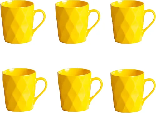 Vista 7 de Juego de 6 tazas de porcelana de 11 onzas, juego de tazas de té y cacao, azul, mate