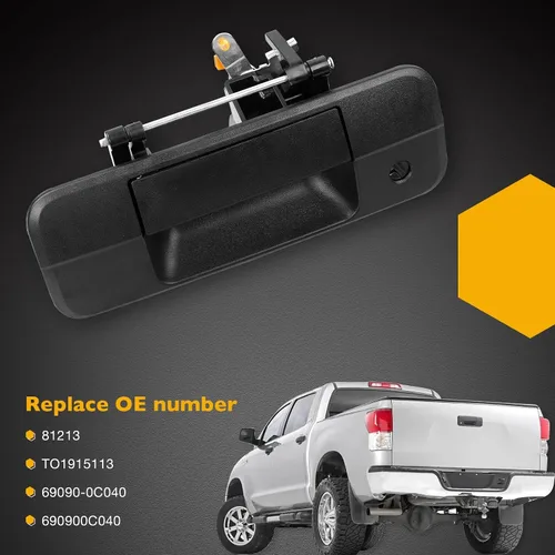 Vista 6 de Gledewen Manija de pestillo de portón trasero con llave para Toyota Tundra 2007-2013 Reemplaza # 69090-0C040, 690900C040, 81213