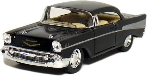 Vista 7 de KiNSMART 1957 Chevy Bel Air Coupé 1:40 Escala 5" Die Cast Metal Coche de Juguete Clásico (Amarillo)